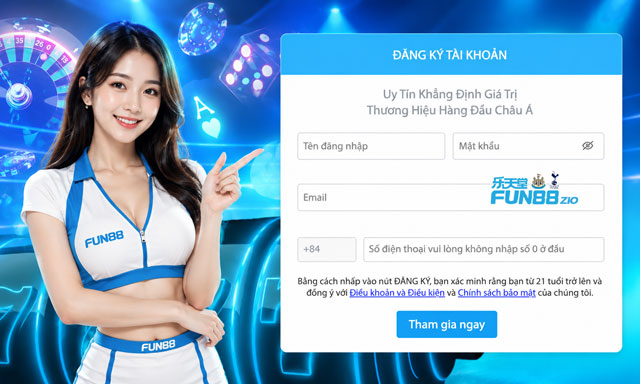 Đăng Ký Fun88 Nhanh Gọn – Hướng Dẫn Tạo Tài Khoản Chuẩn Ngay Từ Đầu 2 Các ô cần điền khi đăng ký Fun88